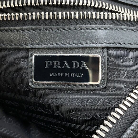 PRADA Triangle Shoulder Bag Leather Black 2VY007 - Picture 10 of 12